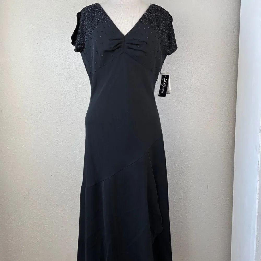 NWT AGB Black Evening Dress Size 10